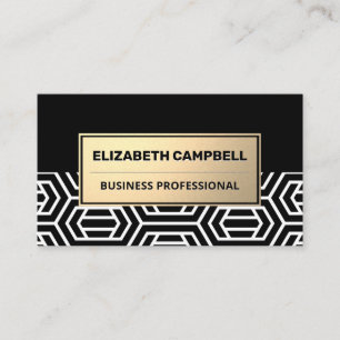 Geometric Modern Pattern Gold Metal Business Card