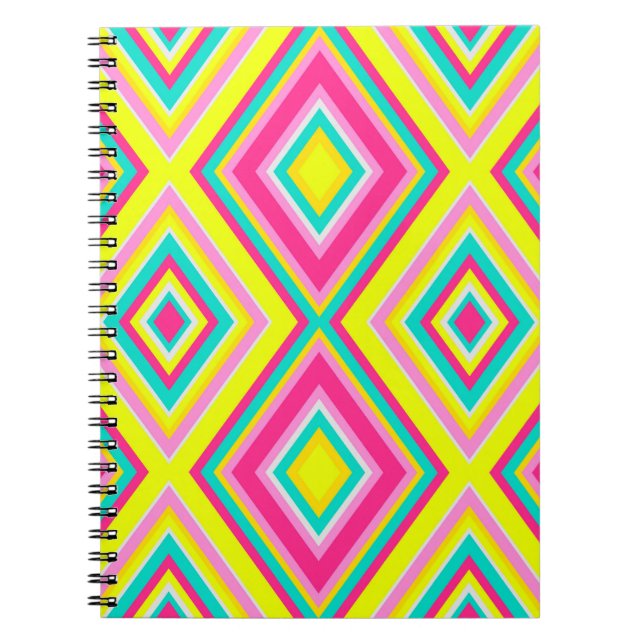 Geometric Modern Shapes Triangles Pattern Notebook (Front)