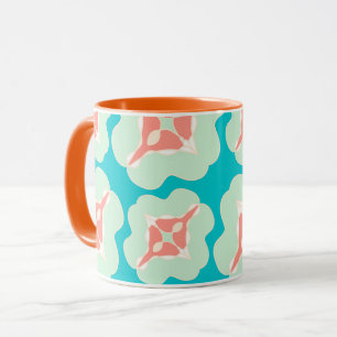 Geometric modern teal orange  mug