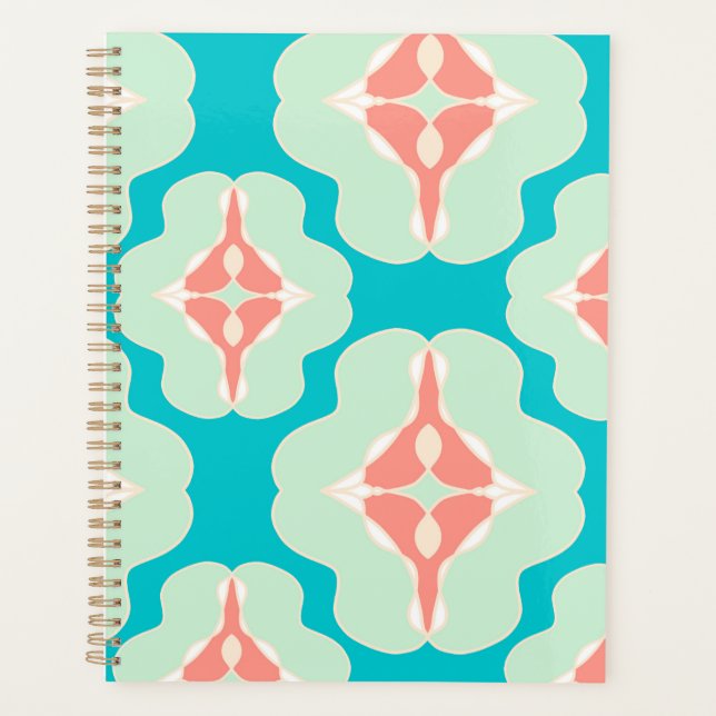 Geometric modern teal orange  planner (Front)