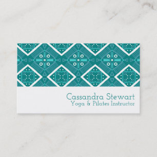 Geometric Modern Teal Tile Boho Pattern Business Card