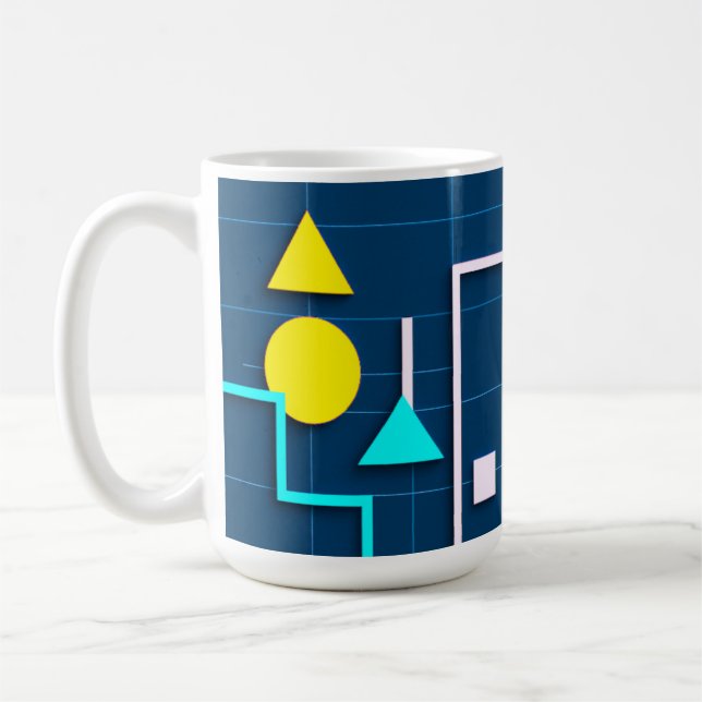 Geometric Modern Tech Coffee Mug (Left)