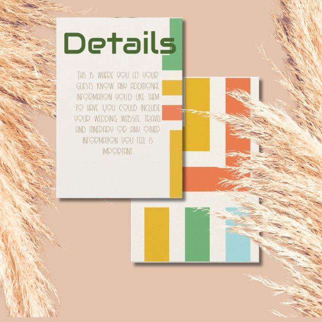 Geometric Modern Wedding Details Enclosure Card (Creator Uploaded)