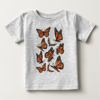 Geometric Monarch Butterflies Baby T-Shirt