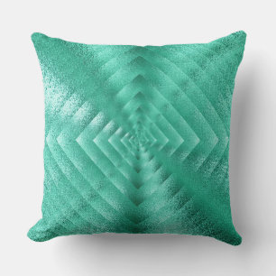 Geometric Monochromatic Glass Mint Green Tiffany Cushion