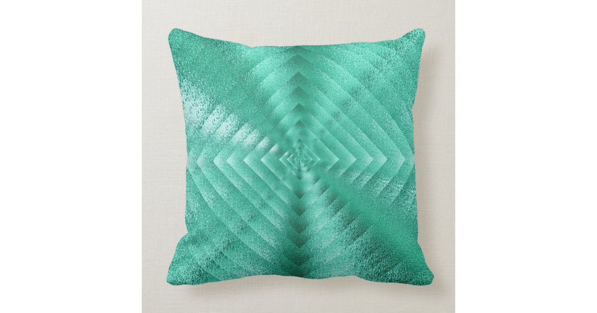 Geometric Monochromatic Glass Mint Green Tiffany Throw Pillow Zazzle