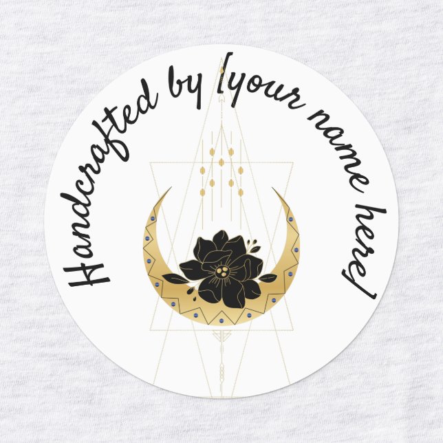 Geometric Moon Handcrafted by Product Label (Design 4)