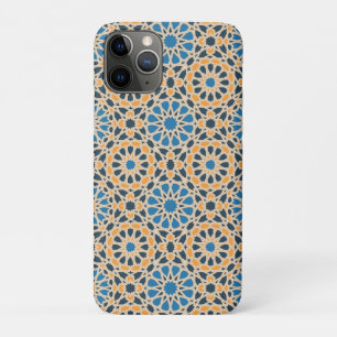 Geometric Moroccan Tile & Orange Pattern iPhone 11 Pro Case