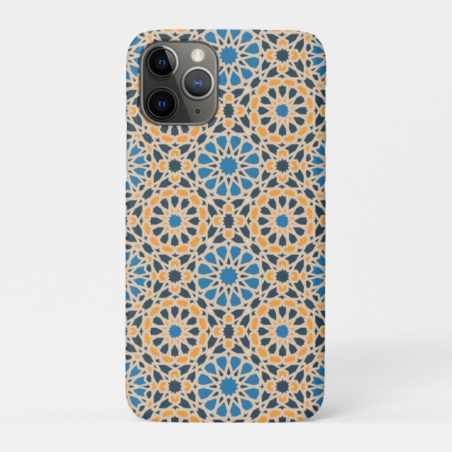Geometric Moroccan Tile & Orange Pattern Case-Mate iPhone Case (Back)