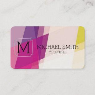 Geometric Mosaic Abstract Art Monogram #24 Business Card