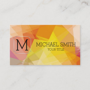 Geometric Mosaic Abstract Art Monogram #2 Business Card