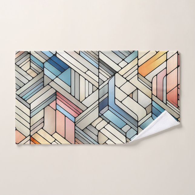 Geometric Mosaic Hand Towel (Hand Towel)