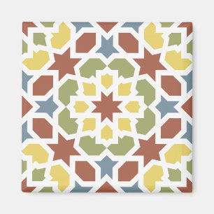 Geometric mosaic of arabesque of Morocco Magnet