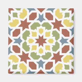 Geometric mosaic of Moroccan arabesques. Magnet