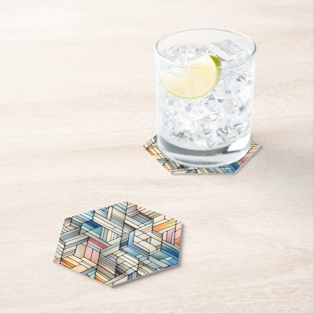 Geometric Mosaic Paper Coaster (Insitu)