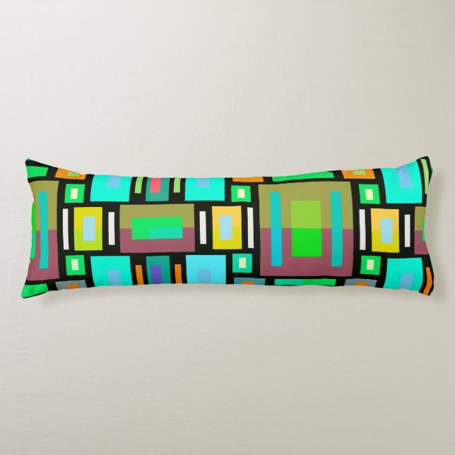 Geometric Mosaic Pillow Box Block Colourful (Front)
