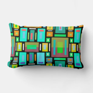 Geometric Mosaic Shapes Box Square Design Pillow
