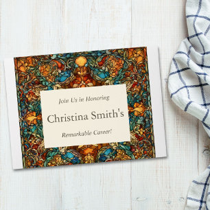 Geometric Mosaic Stained Glass Retirement Party Envelope
