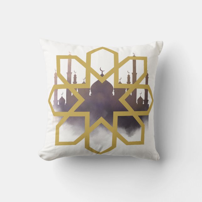 Geometric Mosque Art for Eid Cushion (Front)