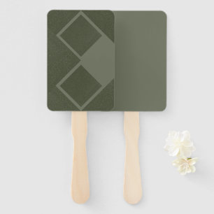 Geometric Moss Green Event Hand Fans