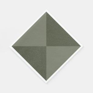 Geometric Moss Green Paper Napkin
