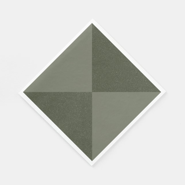 Geometric Moss Green Paper Napkin (Corner)