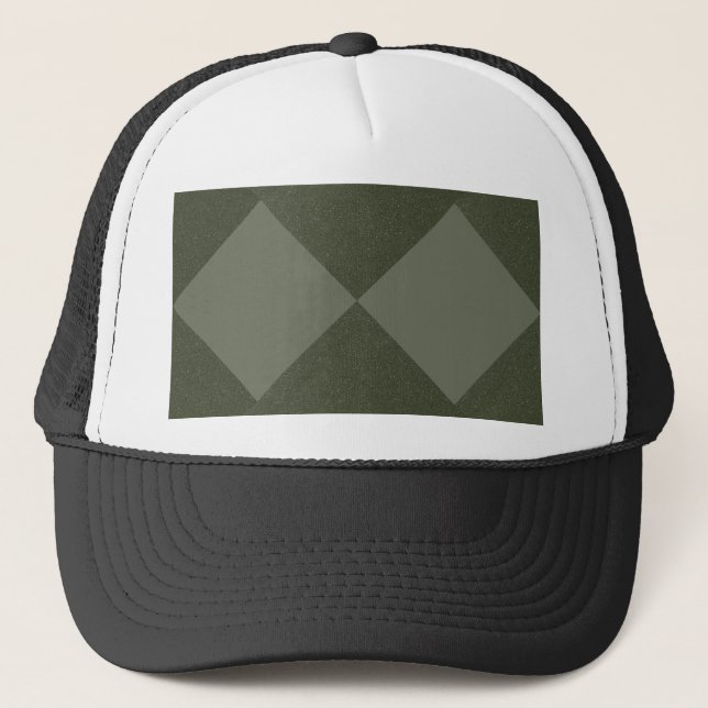 Geometric Moss Green Trucker Hat (Front)