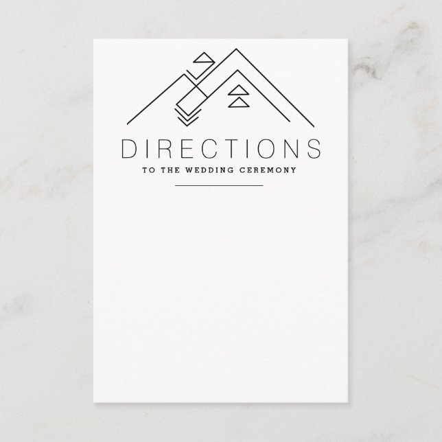 Geometric Mountain | Custom Direction Card (Front)