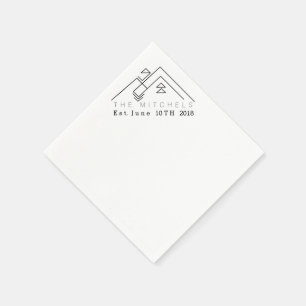 Geometric Mountain   Custom Name & Date Napkin