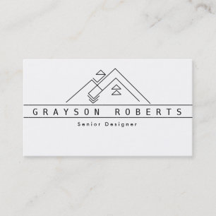 Geometric Mountain Logo   Custom Business Business Card