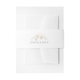 Geometric Mountain Modern Custom Names Invitation Belly Band