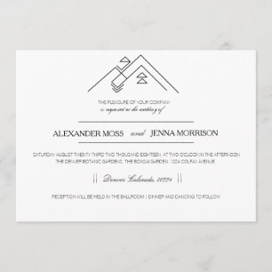 Geometric Mountain   Modern Customisable Invitation