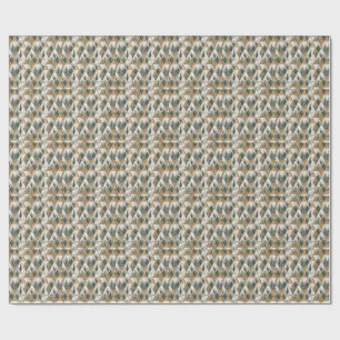 Geometric Mountain & Pine Forest Tile Pattern Art Wrapping Paper