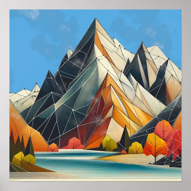 Geometric mountain poster (Front)