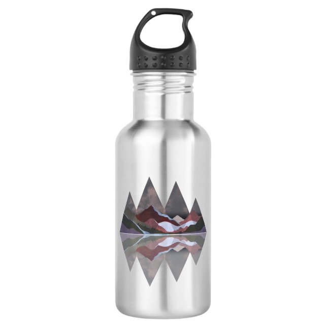 Geometric Mountain Scene 532 Ml Water Bottle (Front)