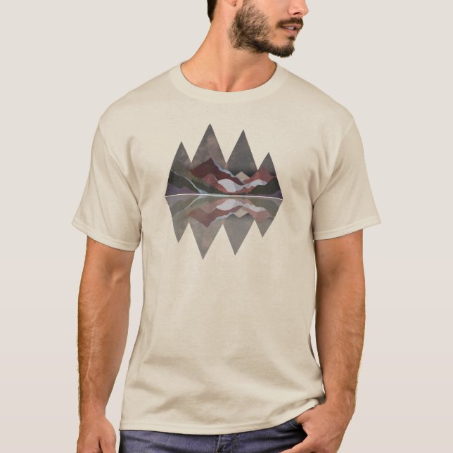 Geometric Mountain Scene T-Shirt (Front)