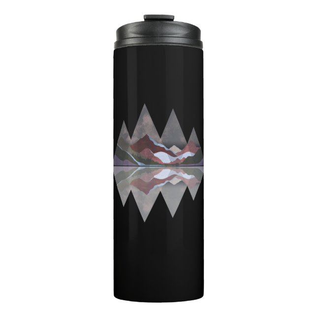 Geometric Mountain Scene Thermal Tumbler (Front)