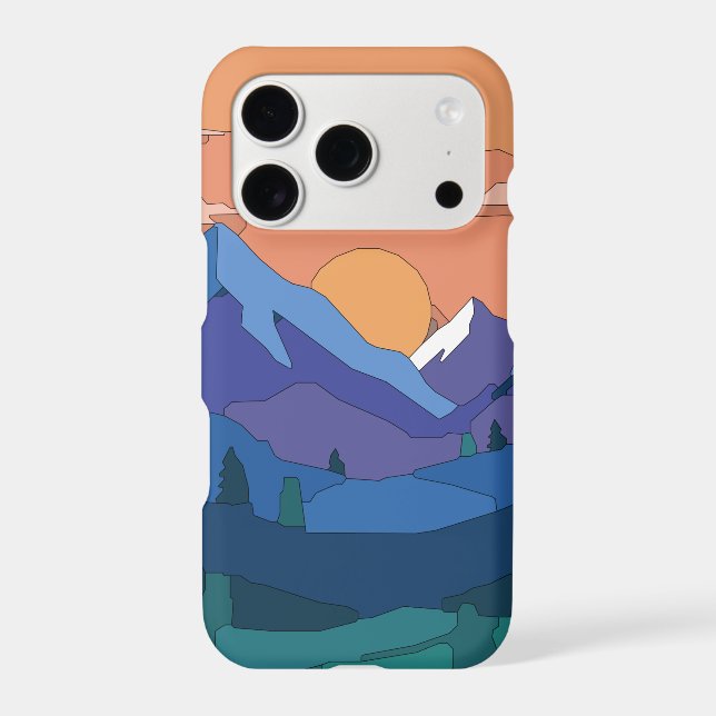 Geometric Mountain Sunset  (Back)