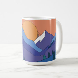 Geometric Mountain Sunset Coffee Mug