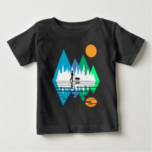 Geometric Mountains and a Dogwalker Baby T-Shirt