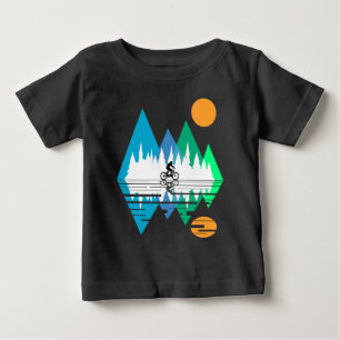 Geometric Mountains and Biker Baby T-Shirt