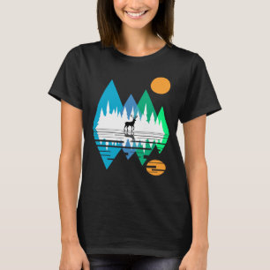 Geometric Mountains and Deer Stag T-Shirt