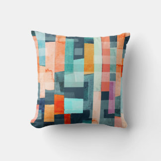 Geometric multicolor stripes, trendy pattern. cushion