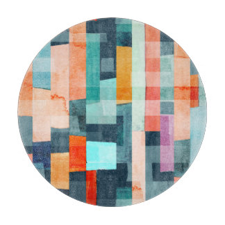 Geometric multicolor stripes, trendy pattern. cutting board