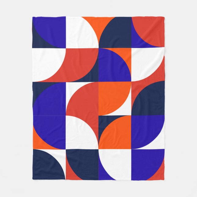 Geometric mural background. Modern and vibrant com Fleece Blanket (Front)