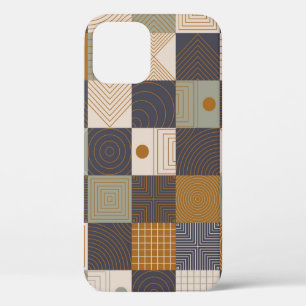Geometric mural background. Modern style vintage i iPhone 12 Case