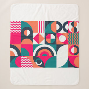 Geometric mural background. Modern style vintage i Sherpa Blanket