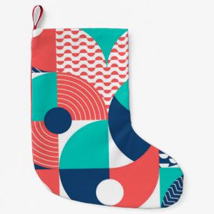 Geometric mural background. Modern style vintage i Small Christmas Stocking