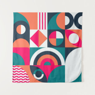 Geometric mural background. Modern style vintage i Tapestry