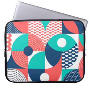 Geometric Mural Background Modern Vintage Laptop Sleeve
